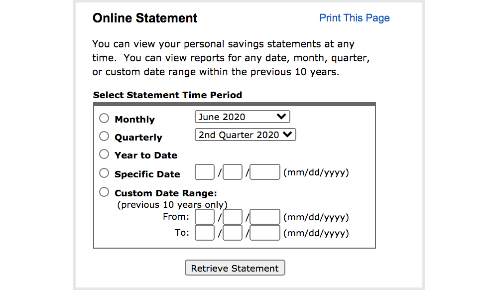 Online Statement Bordered