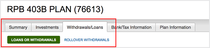 Withdrawals Tab Bordered